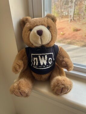 Brown Collectable Teddy Bear with Black NWO Shirt - Steven Smith